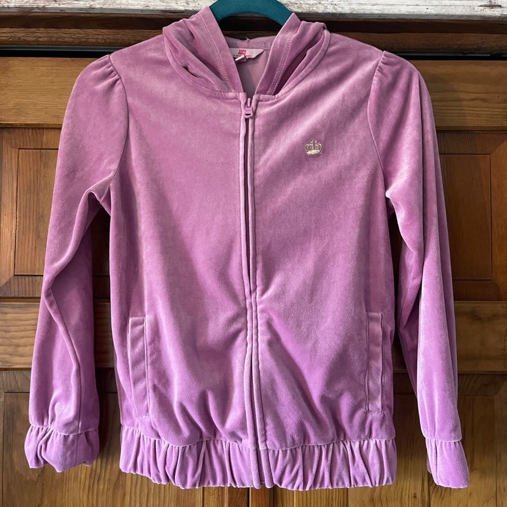 Juicy Couture Purple zip girls hoodie size medium